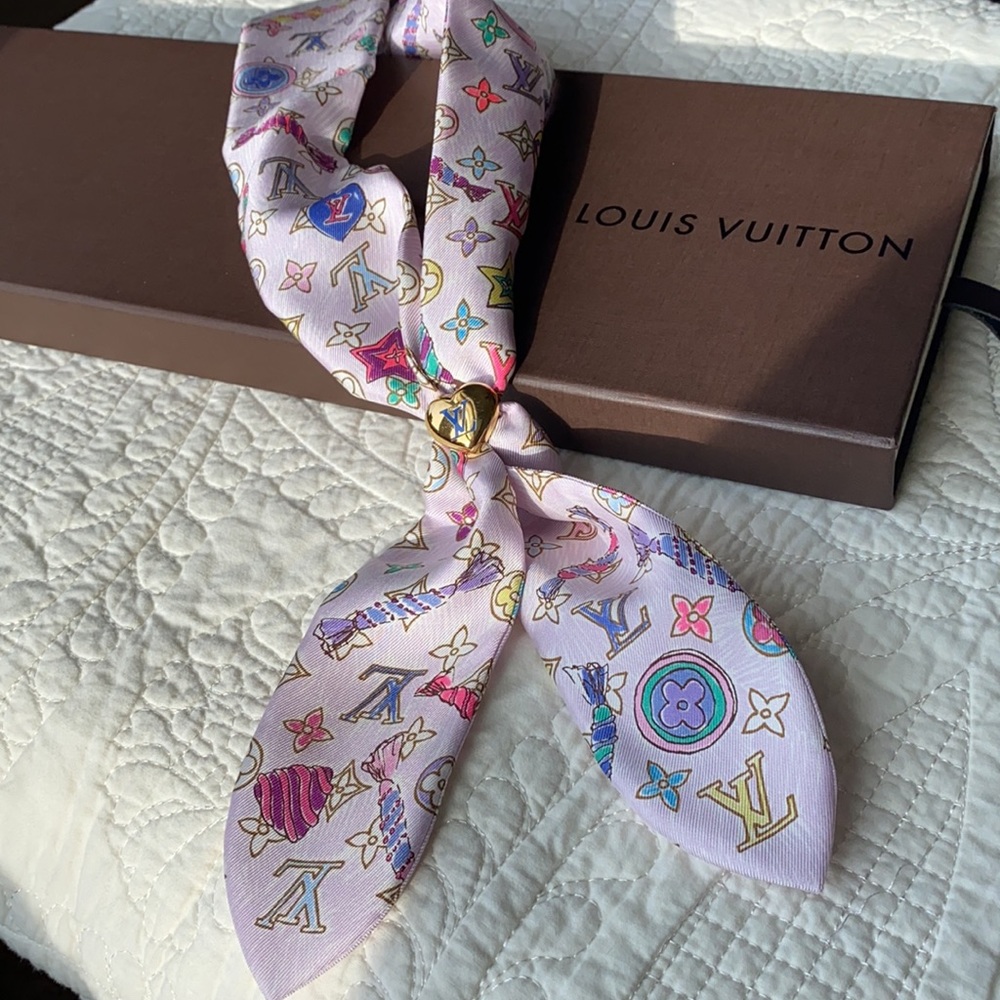 Louis Vuitton bandeau, scarf, vintage, autentic, silk